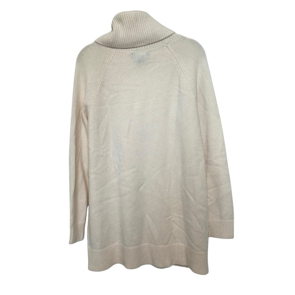 Lands End Classic 100% Cashmere Turtle Neck Sweater Sz M Cream - Picture 5 of 8